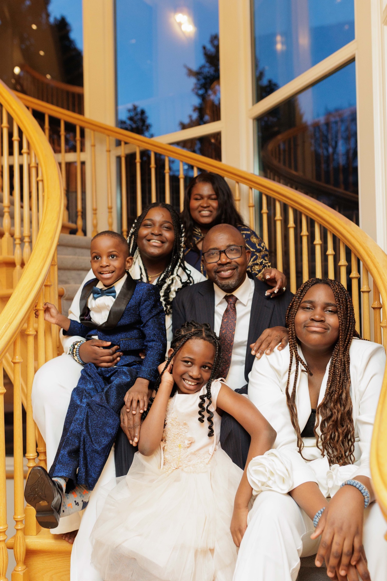 Prisca with her husband and their four children
